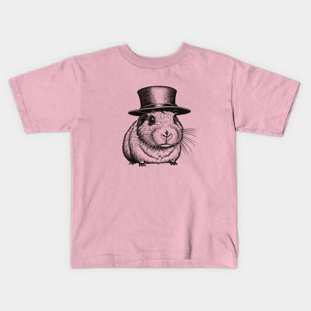 Guinea Pig Love - Cute Guinea Pig wearing a hat Kids T-Shirt by Tintedturtles